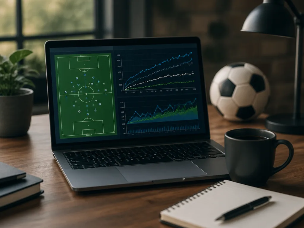 Spansk fotbollsstadion i kvällsljus med fullsatta läktare och spelare på planen
